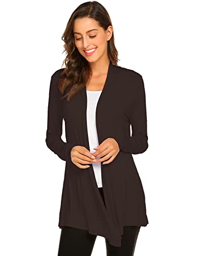 Image of Newchoice Womens Casual Lightweight Long Sleeve Cardigan Soft Drape Open Front Fall Dusters (S-3XL)