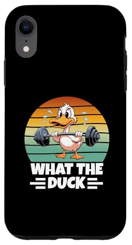 なんてアヒルの面白いダックフィットネスジム スマホケース iPhone XR 用