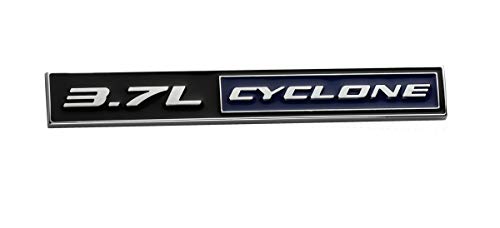 Image of 2pcs 3.7L Cyclone Emblems 3D Badge Replacement for 2011-2020 Mustang V6 3.7L Cyclone Decal (Chrome /Blue)