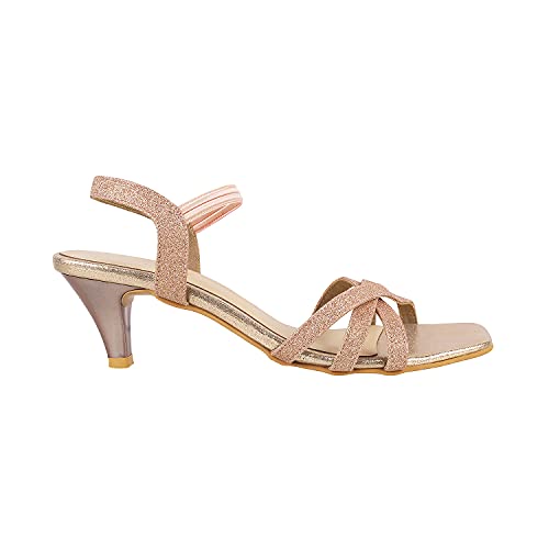 Image of Metro Women's Gold Glitter Party Fashion Heel Sandals