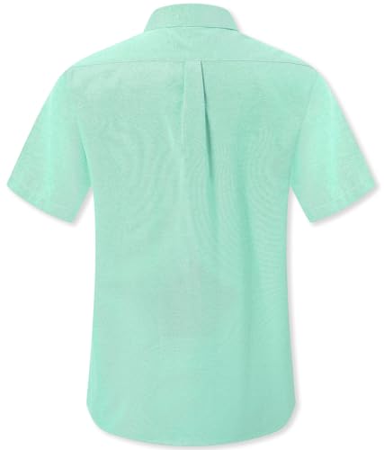 Image of SANGTREE Men & Boy Striped Multicolor Oxford Cotton Shirt,Comfortable Fit,Short Sleeve Collared Shirt