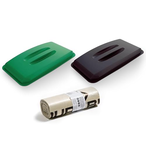Couvercles DURABIN 60L verts et noirs avec sacs 110L recyclés