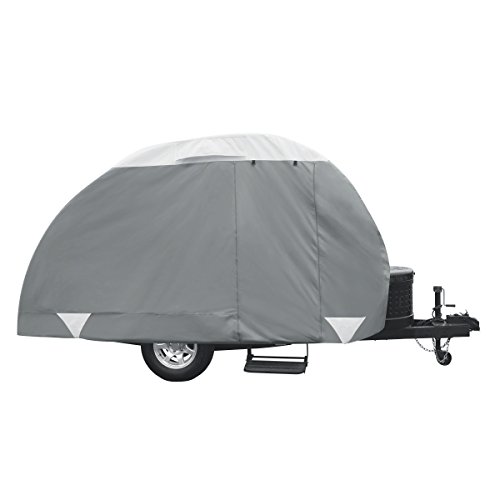 Classic Accessories Over Drive PolyPRO3 Deluxe Teardrop Trailer Cover, Fits up to 8\' Trailers, RV Cover, Camper Cover, Travel Trailer Cover