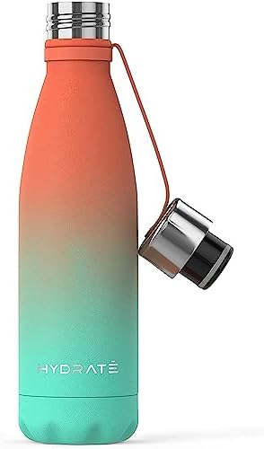 HYDRATE Super Insulated Stainless Steel Water Bottle - 500ml - Tropical Breeze - Bpa Free Metal Water Bottle, Drinking Hot Water Thermos, Reusable Water Bottle - 24 Hours Cold & 12 Hours Hot