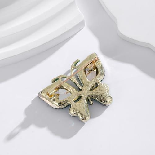 Image of Rhinestone Butterfly Brooch Pin for Women Clear Crystal Insect Colorful Birthstone Cartoon Brooches Lapel Pins Dress Accessories Elegant Christmas Theme Party Animal Jewelry