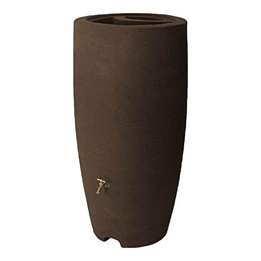 Algreen Products Athena Rain Barrel 80-Gallon, Brownstone