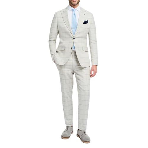 Opzione di stile versatile: il tono grigio neutro e il motivo a quadri rendono questo abito facile da abbinare a una varietà di camicie e accessori, offrendo flessibilità per diversi codici di abbigliamento e stili personali
