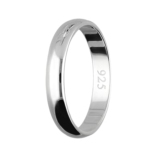 Treuheld® Silberner Ring aus 925 Sterling Silber - Breite: 4mm - Ringgröße: 62