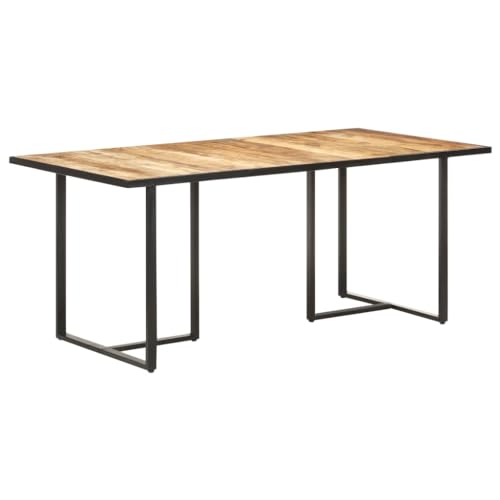 Mesa de comedor de madera de mango 180x90 cm con patas de hierro 8