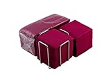 Pack de 300 Servilletas Cocktail de Papel Burdeos + Servilletero de Mesa Acero Inox - Textura micropunto - Más Gruesas y Absorbentes - 10 x 10 cm Plegadas - Hostelnovo