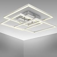 B.K.Licht I 40 Watt LED-Frame I lámpara de techo orientable de oficina I 3000 K blanco cálido I cromo-aluminio