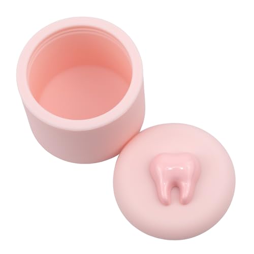 SUTANALE Tooth Fairy Box, Cute Silicone Tooth Keepsake Box, Waterproof Tooth Holder First Tooth Fairy Gifts for Boys Girls Kids Birthday, Baby Shower (Pink010)