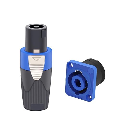 Conector amplificador NL4FC de 4 pines enchufe macho y conector hembra de panel amarillo 3
