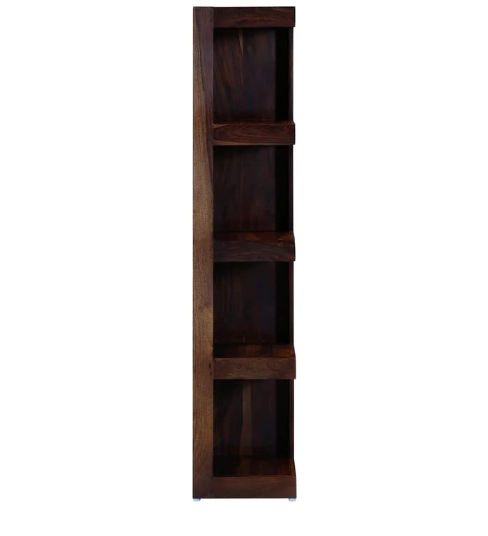 Image of Wudniture Solid Wooden Corner Shelf | Multi-Tier Corner Storage & Display Unit for Home Decor | Durable & Elegant Design- Natural Teak