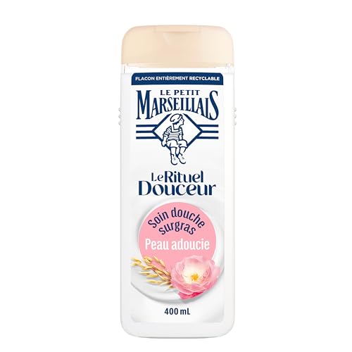 Le Petit Marseillais – Cuidado de ducha Surgras Parfum Leche de Avena & Rose – Le Ritual Douceur (frasco de 400 ml) – Crema de ducha nutrición intensa