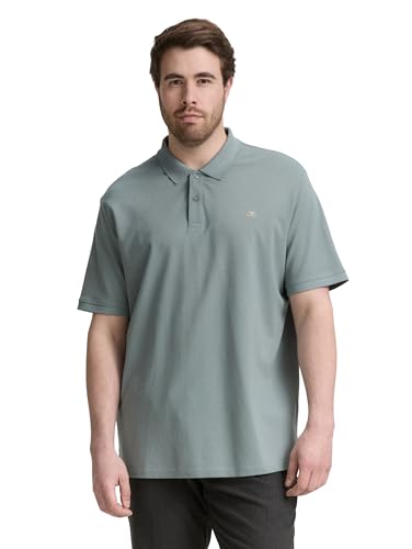 TOM TAILOR Herren Basic Piqué Poloshirt, 27475 - Grey Mint, XXXL
