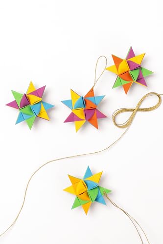 folia 1295 - Papierstreifen für MINI Fröbelsterne, 100 Streifen, 25 Sterne, Rainbow