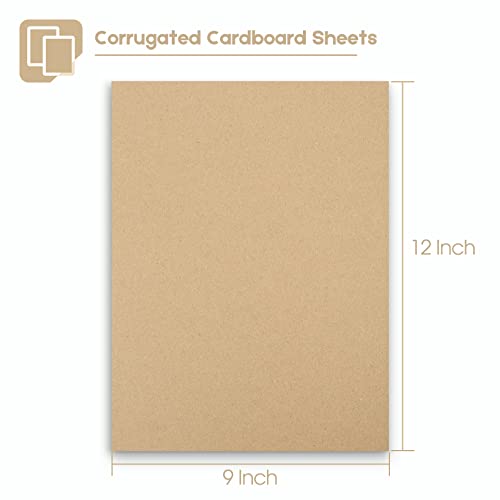 Image of Golden State Art 10 Pack 9x12 Corrugated Cardboard Sheets 1 /8 inch Flat Inserts | Flat Layer Pads, Corrugated Card Board Inserts For Packing, Mailing or DIY Art Crafts, Box Dividers (Brown)