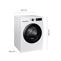 Samsung DV91DG52A0AEEG Wärmepumpentrockner, 9 kg, EEK: C, AI Wäschetrockner mit WiFi-SmartThings-App, LED-Display, Hygiene-Programm, Air Refresh, Knitterschutz, Weiß – Ansicht 2