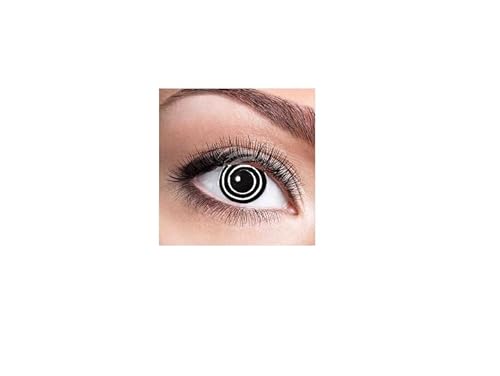 LP Divertissements Lentilles de Contact Black Spiral - sans Correction Accessoire de déguisement