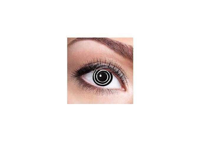 Lot de 3 - Lentilles de Contact Black Spiral - sans Correction - Accessoire de déguisement
