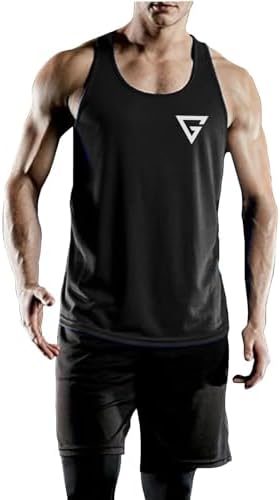 GENIUS STORE Erkek Dry Fit Y-back Gym Fitness Sporcu Atleti (SİYAH, M) - Görsel 2