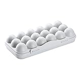【Diseño apilable】El organizador de huevos de plástico apilable tiene una estructura compacta y una base plana que ahorra mucho espacio en el frigorífico. Tiene asas huecas en el lateral. También puedes mover los huevos a otro lugar en cualquier momento que sea cómodo para tu tiempo de cocción.