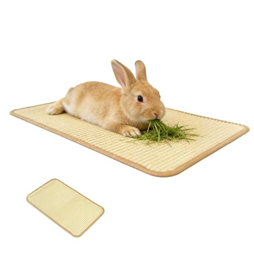 Scratching Pads Bunny Chew Toys - 40x60cm Sisal Rabbit Scratching Mat | Natural Cage Paw Pad - Indoor Chew Bedding Toy | Durable