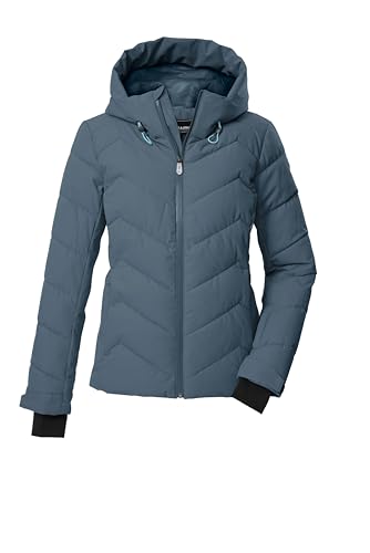 killtec Damen Skijacke/Steppjacke/Funktionsjacke in Daunenoptik mit Kapuze und Schneefang KSW 31 WMN SKI QLTD JCKT, taubenblau, 36, 43417-000