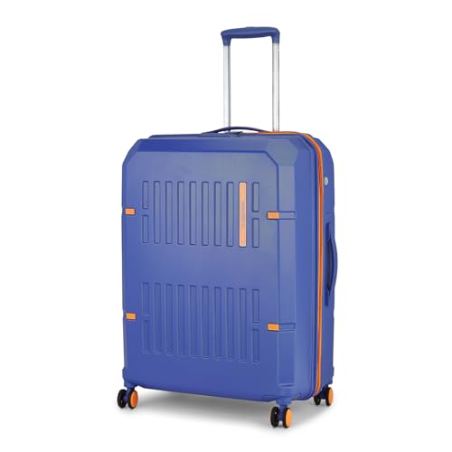 Image of uppercase Hexa Large Solid Trolley Bag with TSA Lock, Durable for Travel, RCS Certified for Sustainability, Anti-Theft Zippers and Double Wheels, Suitcase for Men & Women