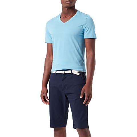 TOM TAILOR Herren Chino Bermuda Shorts mit Gürtel 1033164, 10668 Cover
