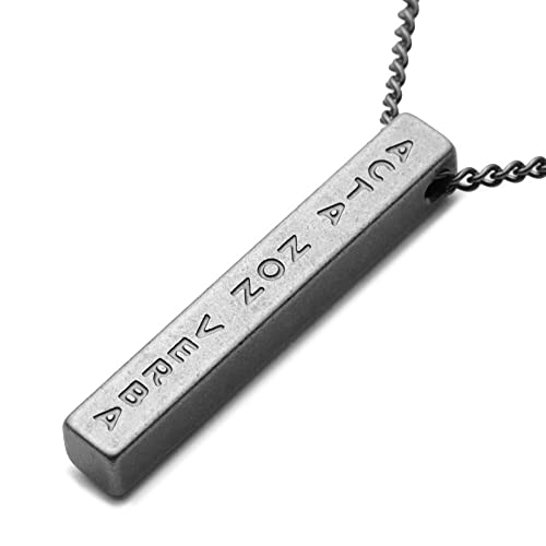 Stoic Muse Acta Non Verba Pendant Bar Necklace