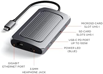SATECHI USB4 Multiport Adapter - USB-C PD charging, Gigabit Ethernet, USB-C Data, up to 8K HDMI - Compatible with 2021 MacBook Pro M1 Pro & Max, 2020 MacBook Air/Pro M1, Mac Mini M1, iMac M1