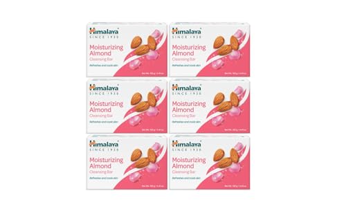 Image of Himalaya Moisturizing Almond Cleansing Bar Soap, Almond Soap Bars for Face and Body, Face Soap Bar, Face Wash Bar, Bath Soaps, Soft Skin, Moisturize Skin, Revitalize and Rejuvenate, 4.41 oz, 6 Pack