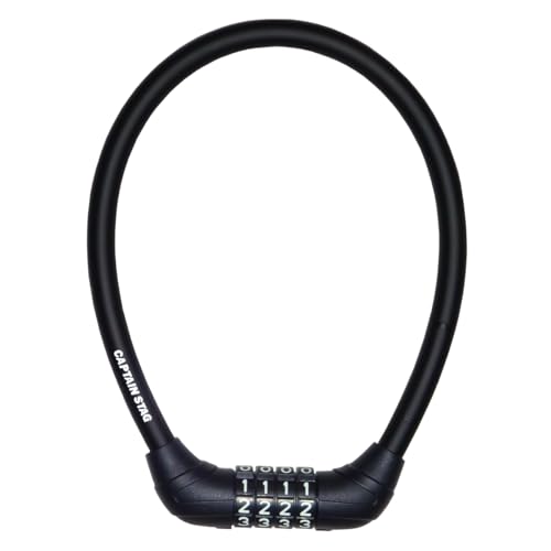 キャプテンスタッグ(CAPTAIN STAG) 自転車 鍵 ロック 4ダイヤルロック ワイヤー長35cm/φ10mm/周長45cm 可変式ダイヤル ストレート ブラック Y-4208