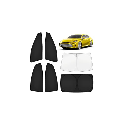 Image of KUST Car Window Shades for Toyota Camry 2025-2026 Windshield Sun Shade Side Window Cover UV Block Privacy Protection Camry Accessories for Camping Blackout Rear Back Full Set 6PCS