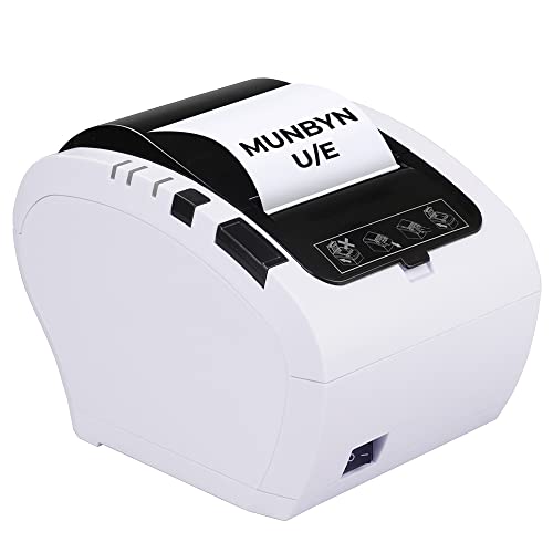 Image of MUNBYN POS Printer, 80mm Thermal Receipt Printer, Kitchen Printer with Auto Cutter Wall Mount, ESC /POS Works with Windows Mac Chromebook Linux Cash Drawer, USB /Ethernet (ITPP047 Upgrade Version)