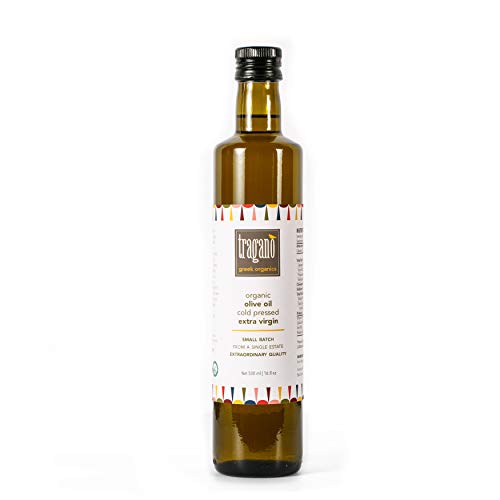 Tragano Greek Organics Extra Virgin Olive Oil, Certified Organic, Small Batch, Single Estate, Cold-Pressed, 500 Ml #TOP5