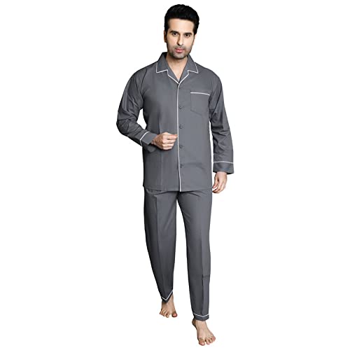 Image of Men's Cotton Solid Night Suit