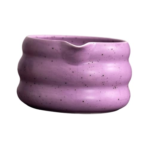 Matcha Bowl Tea Utensil Portable Crafting Easy to Clean Pottery Tea Bowl Traditional Matcha Ceremony for Tabletop Office Home, Purple