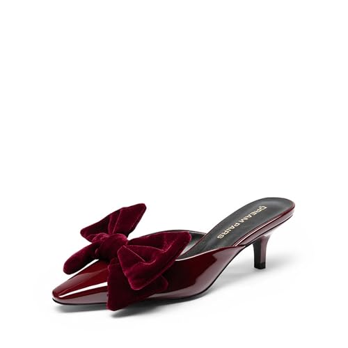 DREAM PAIRS Escarpins à bout fermé pour femme, Bordeaux, 40 EU