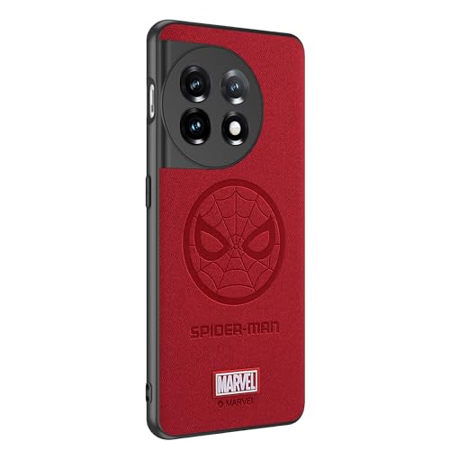 IRON SPIDER Case for OnePlus 11 5G, with Superhero Character, Compatible OnePlus 11 Leather Case (RED) for Man & Women