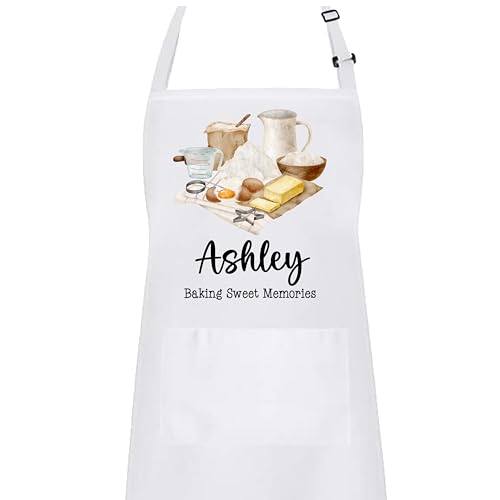 Personalized Cookie & Bread Baking Apron With Adjustable Neck Strap And Pockets - Customizable Chef Apron For Home Bakers With Font Preview (Adult Apron)