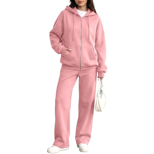 SdGgsgv Sweat Sets Women Zip Hoodie Wide Leg Sweat Pants Gym Tracksuit - image 5
