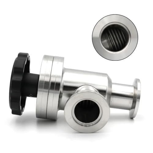 Válvula angular de vacío KF16 manual tipo flapper en acero inoxidable 4