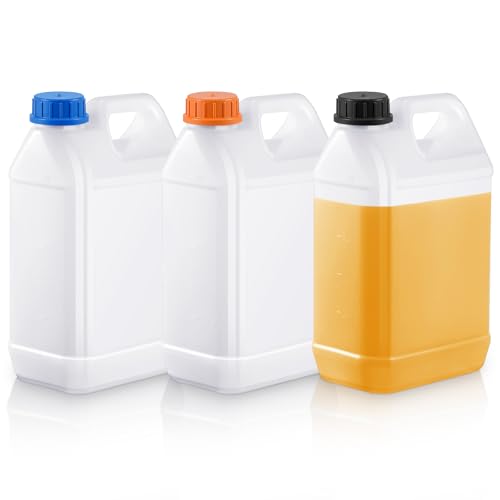 Ziliny 3 Pcs 1 Gallon Plastic Jugs with Caps, Empty Containers