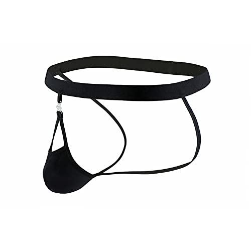 Evankin Mens Sexy Ice Silk Jockstrap Hollow Out Funny Buckle Underwear Low Rise Bulge Pouch