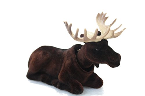 Batty Bargains Mighty Bobblehead Moose with Car Dashboard Adhesive (Dark Brown)