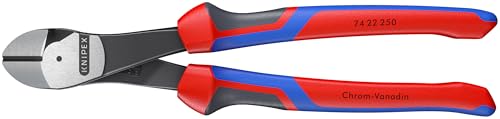 Knipex 74 22 250 SBA High-leverage angled diagonal cutters, 10 in., comfort grip