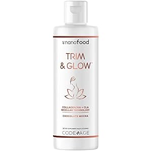 Codeage Liquid Collagen Supplement Chocolate Flavor, Beauty Trim & Glow Liposomal Collagen Peptides, CLA Conjugated…
